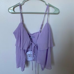 Princess Polly Lavender Tie-Front Tank